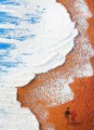 Ola de playa arena abstracta niños detalle arte de la pared textura minimalista